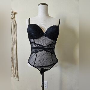 Black lace bodysuit S
